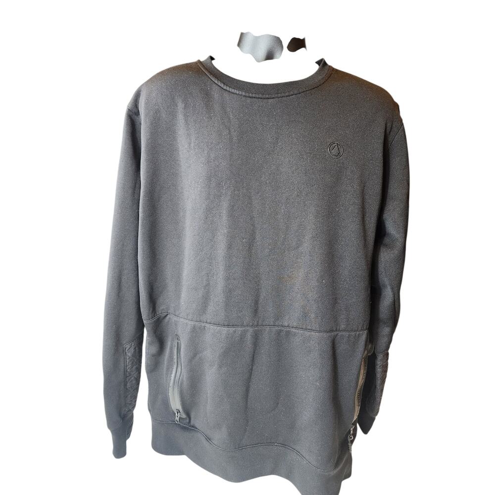 Volcom Skull Sweatshirt Mens Large Zip Pockets Quilted Panels Streetwear Graphic - Picture 10 of 12